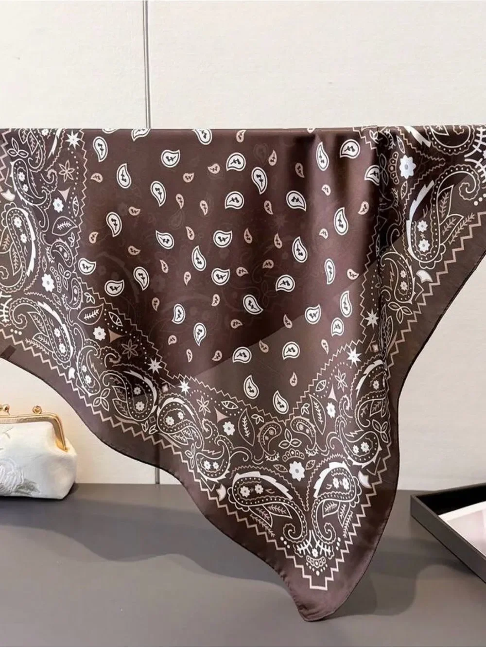 Brown Paisley Scarf M808